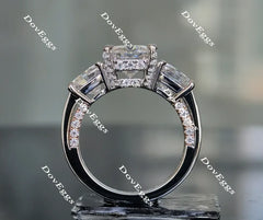 Doveggs cushion three-stone moissanite engagement ring