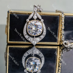 The Victoria cushion bezel moissanite pendant (pendant only)