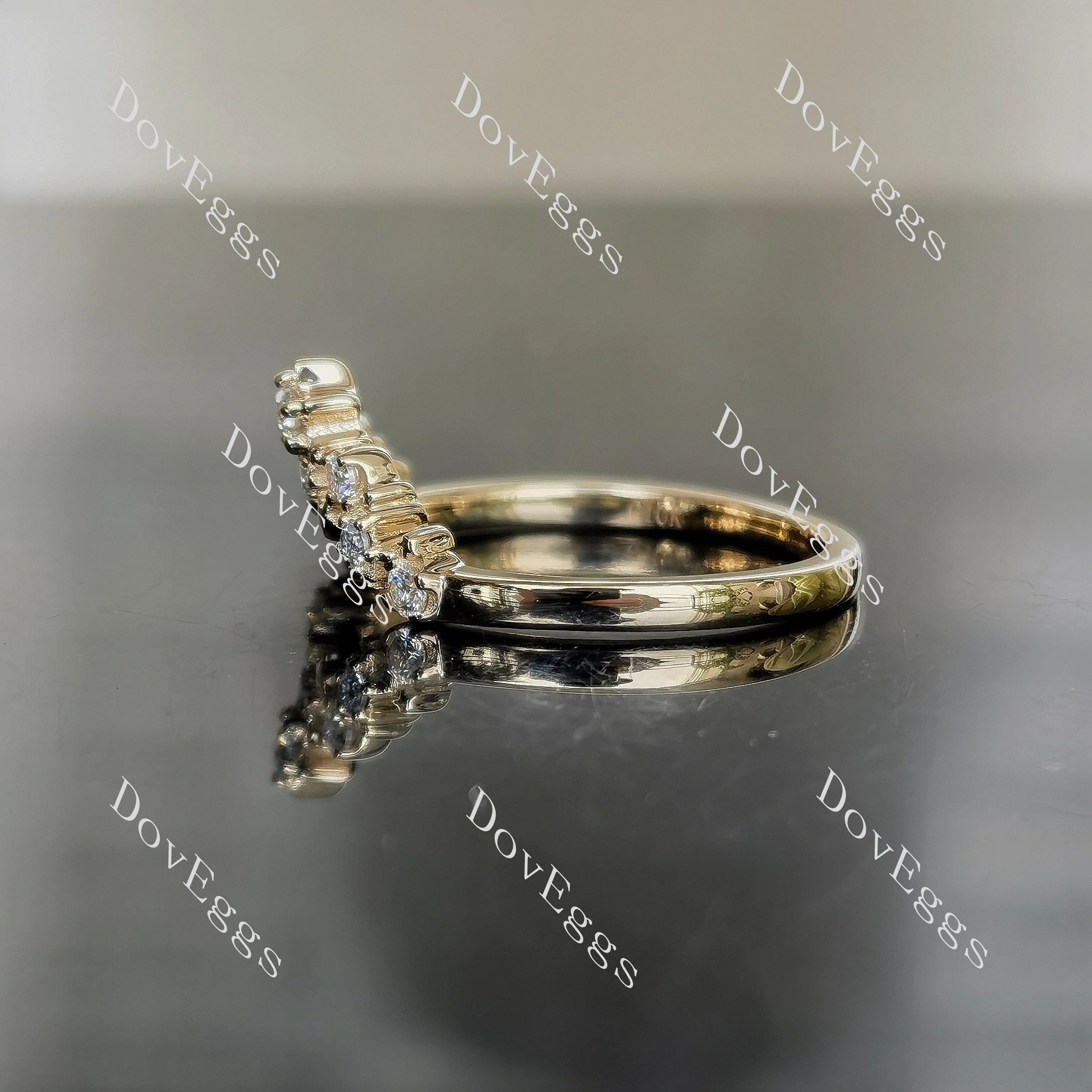 Doveggs round art deco moissanite/lab grown diamond wedding band-2.0mm band width