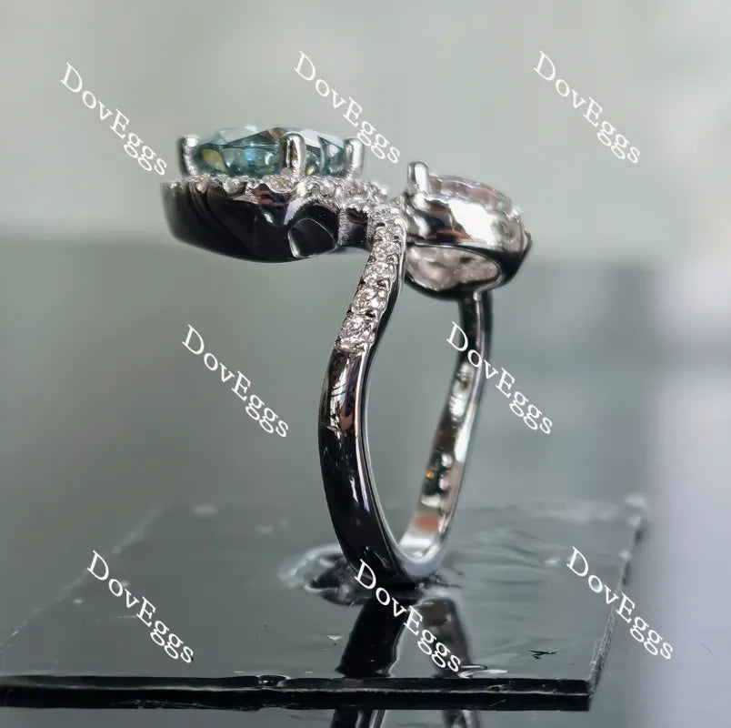 Two heart’s beat as one in memory of Robert moissanite engagement ring| Doveggs