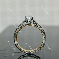(size 6) Doveggs 18K white gold & rose gold 0.5ct oval lab grown diamond engagement ring
