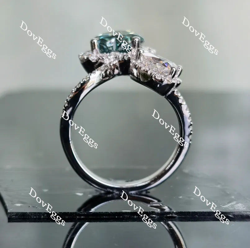 Two heart’s beat as one in memory of Robert moissanite engagement ring| Doveggs