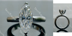 Doveggs Marquise Modified H&A cut hidden halo moissanite engagement ring
