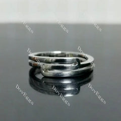 (size 7.25 ) Doveggs sterling silver art deco vintage plain wedding band