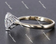 Doveggs flower shape solitaire moissanite engagement ring