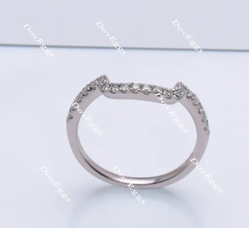 Doveggs half eternity moissanite/lab grown diamond wedding band-1.8mm band width