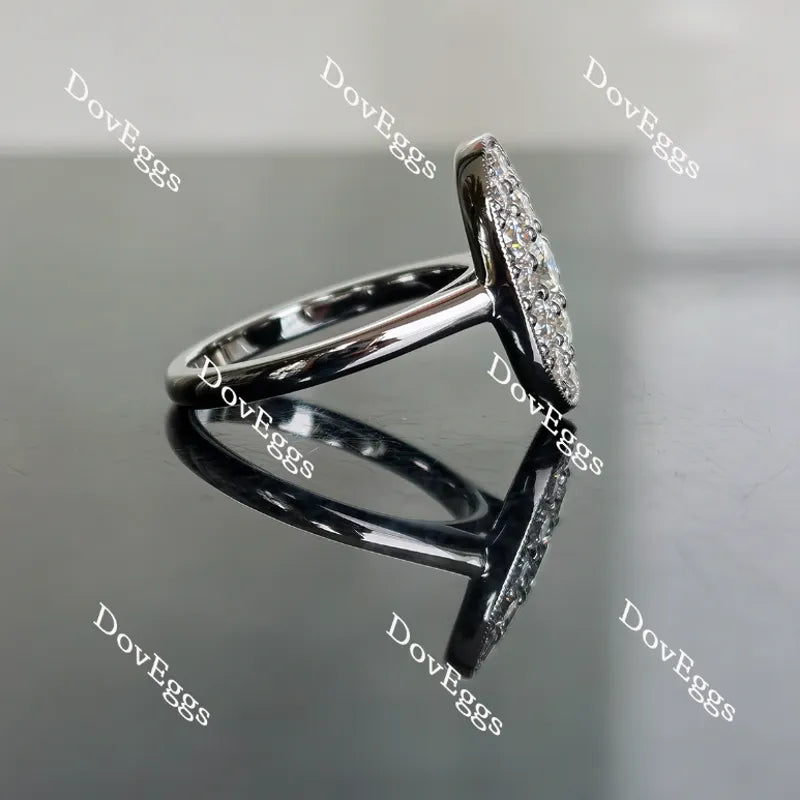 Doveggs oval shape round moissanite/lab grown diamond wedding band/moissanite ring