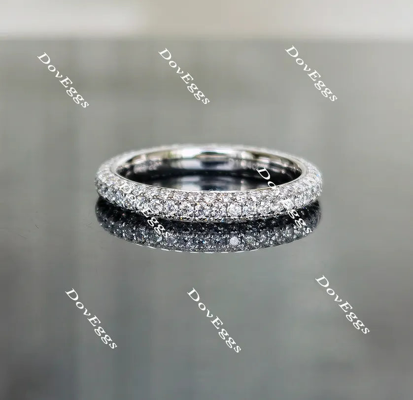 Doveggs full eternity pave moissanite /Lab grown diamond wedding band-2.7mm band width
