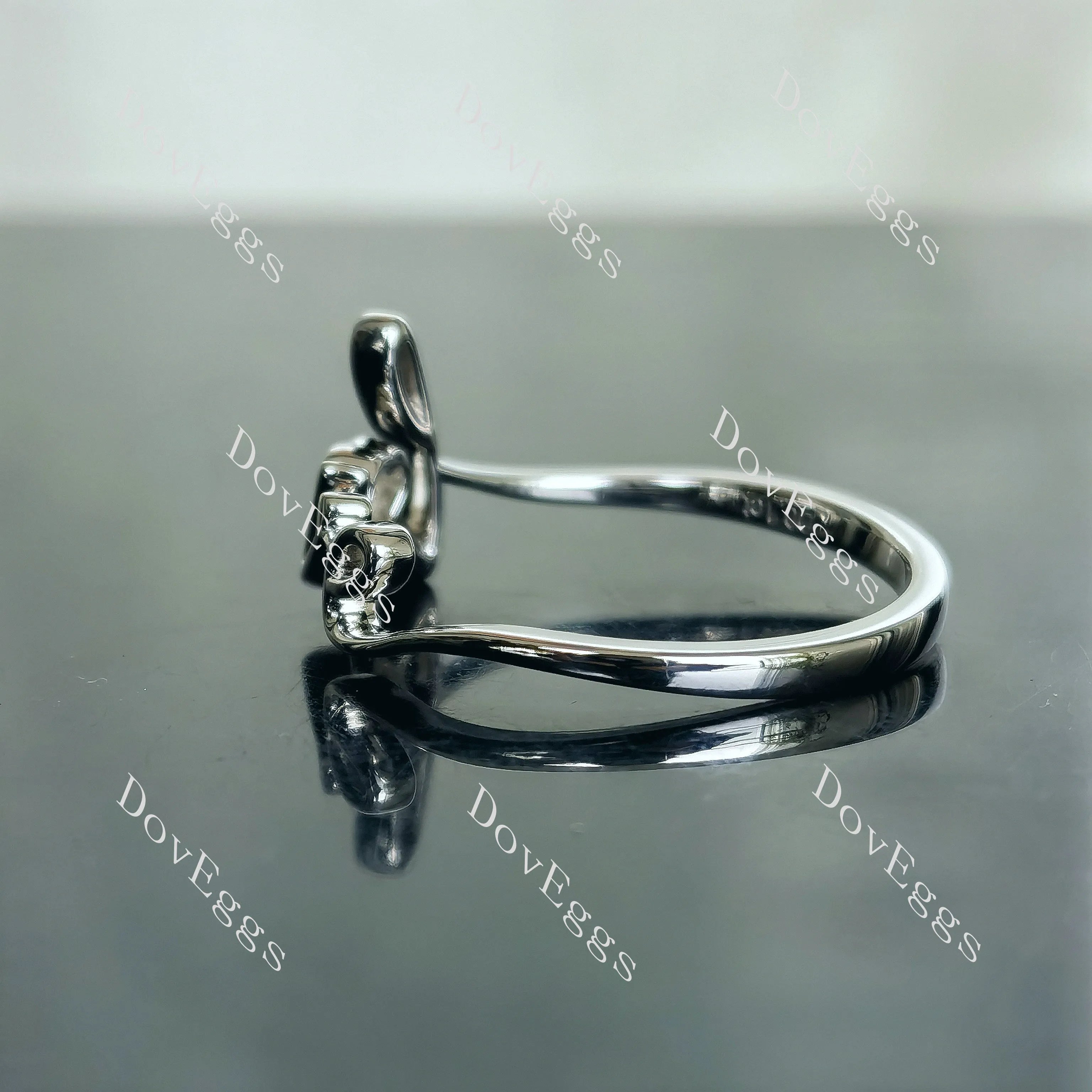 Doveggs heart letters moissanite/lab grown diamond wedding band-2.1mm band width
