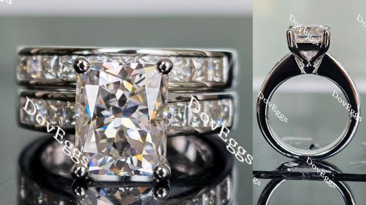 Doveggs radiant channel set moissanite engagement ring(engagement ring only)