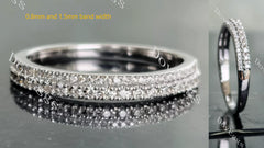 Doveggs round two pave moissanite/lab grown diamond wedding band-2.1mm band width