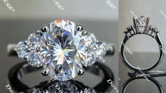 Teia Lily Oval side stone engagement ring only semi-mount only(Exclusively to DovEggs Stones)