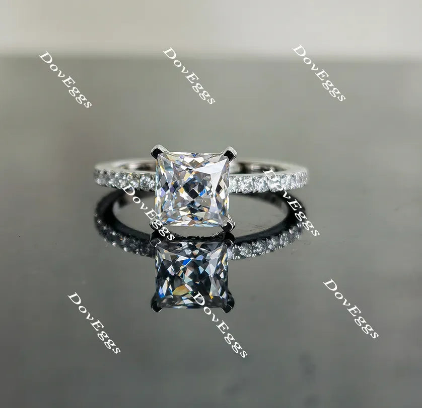 Doveggs princess pave moissanite engagement ring