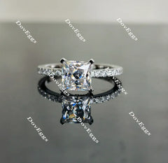 Doveggs princess pave moissanite engagement ring