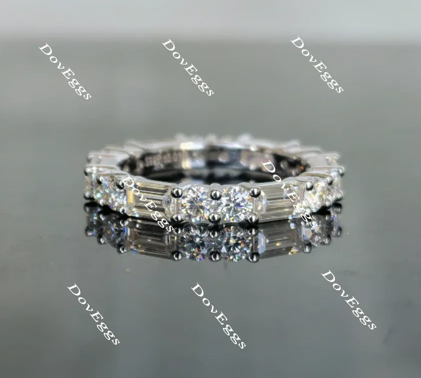 Doveggs full eternity moissanite/Lab grown diamond engagement ring/wedding band-3.0mm band width