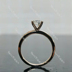 Doveggs Round Pave Solitaire Lab Grown Diamond Engagement Ring