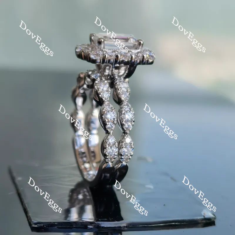 Doveggs round art deco moissanite/lab diamond wedding band-2.2mm band width