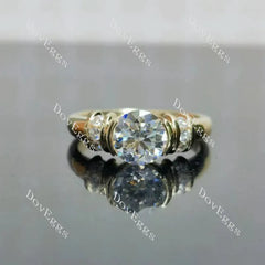 Doveggs bezel vintage engagement ring semi-mount only(Exclusively to DovEggs Stones)