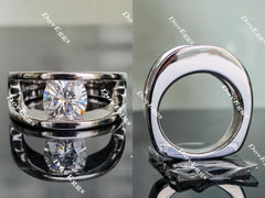 Doveggs round solitaire moissanite engagement ring