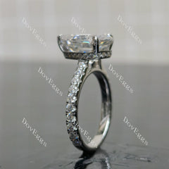 (size 6.5) Doveggs sterling silver 6ct pear pave moissanite engagement ring