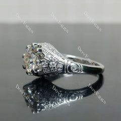 (size 8.5) Doveggs sterling silver 2ct round moissanite engagement ring