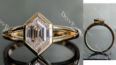 Doveggs Dovie Doutch Marquise cut solitaire bezel split shank moissanite engagement Ring