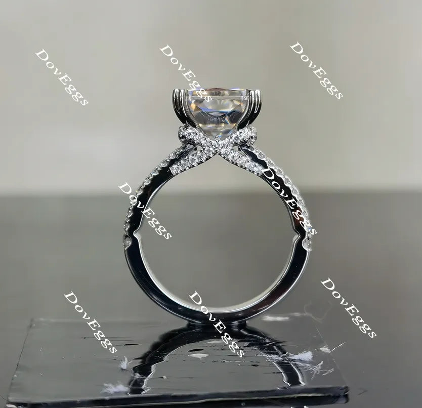 Doveggs radiant split shank pave moissanite engagement ring