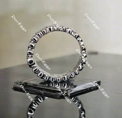 Doveggs round moissanite/lab grown diamond wedding band-7.4mm band width
