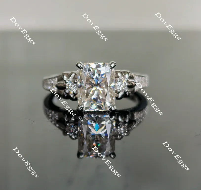 Doveggs radiant art deco moissanite engagement ring