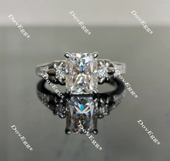 Doveggs radiant art deco moissanite engagement ring