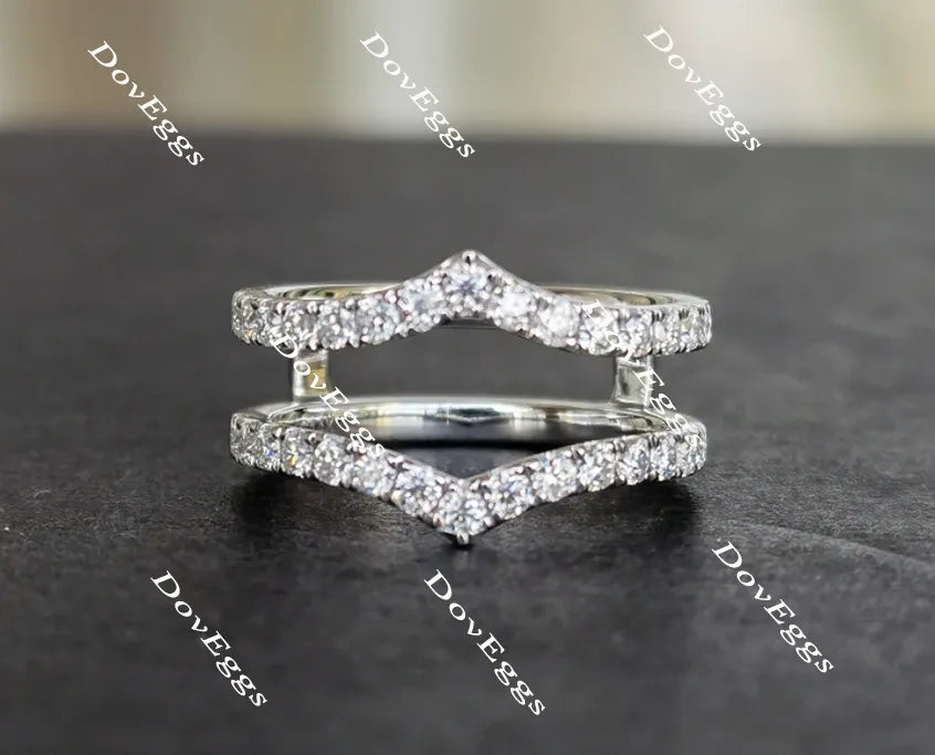 Doveggs share prong curved moissanite/lab grown diamond enhancer-6mm band width