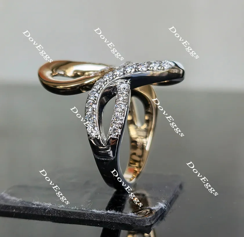 Doveggs art deco moissanite/lab grown diamond wedding band for women-2.5mm band width