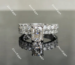 Doveggs round half eternity pave moissanite/lab grown diamond wedding band (wedding band only)-2.0mm band width