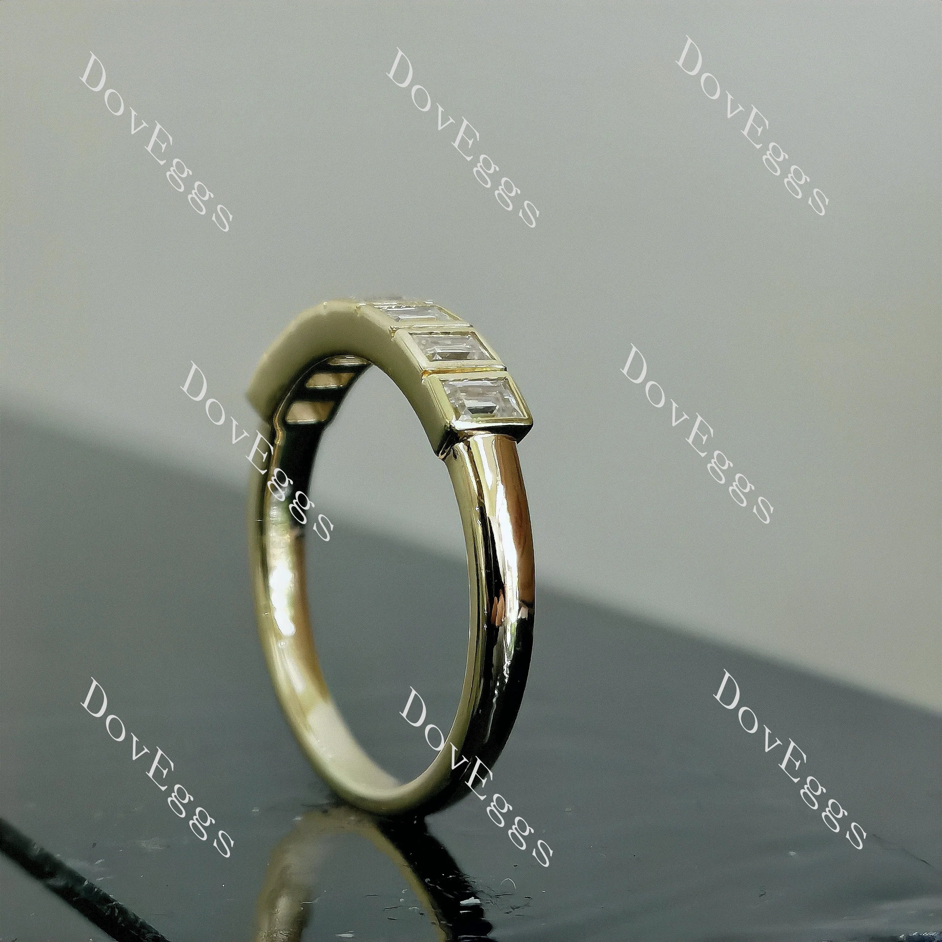 Doveggs seven stones bezel moissanite/lab grown diamond wedding band-2.0mm band width