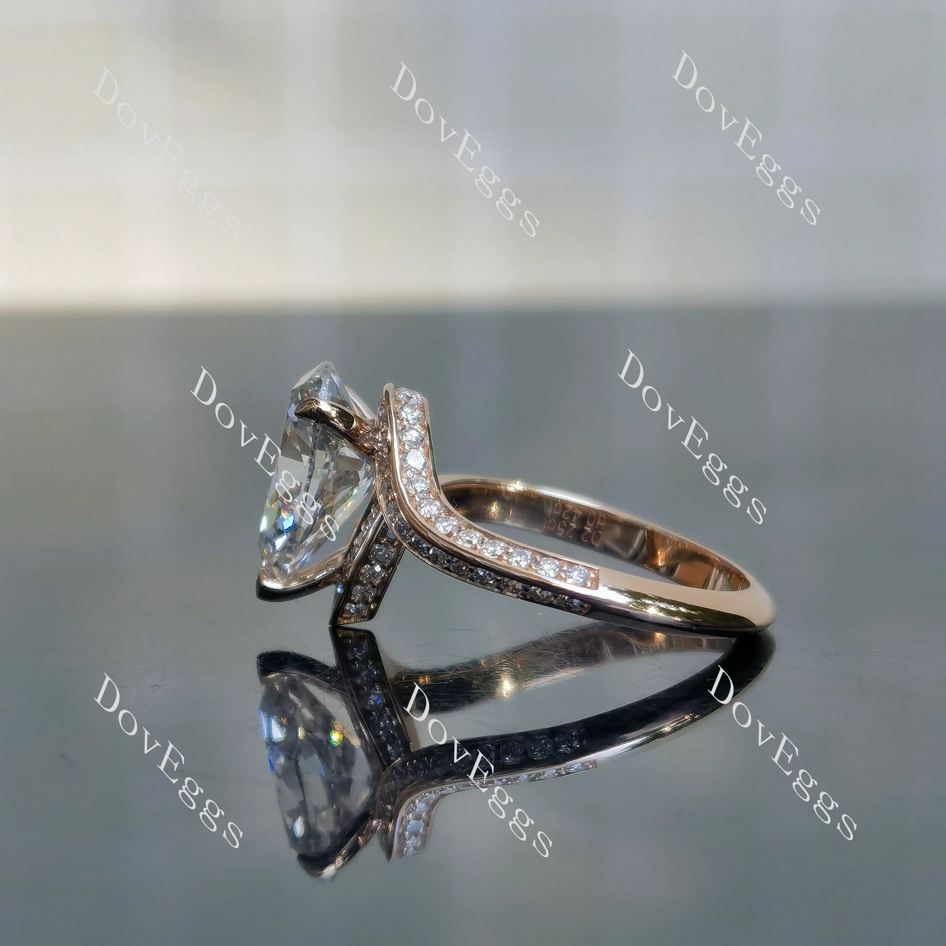 Stephanie’s Promise Pear channel Lab Grown Diamond Engagement Ring