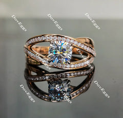 Doveggs cushion curved moissanite engagement ring for women