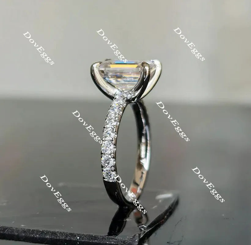 Doveggs eternity pave engagement ring only semi-mount only(Exclusively to DovEggs Stones)