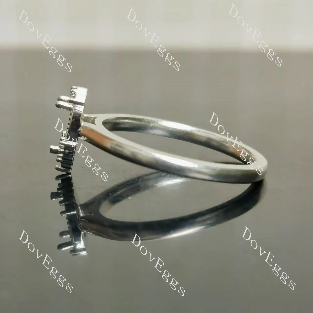Doveggs art deco engagement ring only semi-mount only(Exclusively to DovEggs Stones)