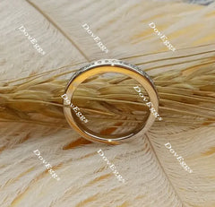 Doveggs half eternity channel set moissanite /lab grown diamond wedding bands-2.2mm band width