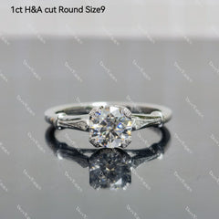 (size #6 & #9) Doveggs round moissanite sterling silver engagement ring