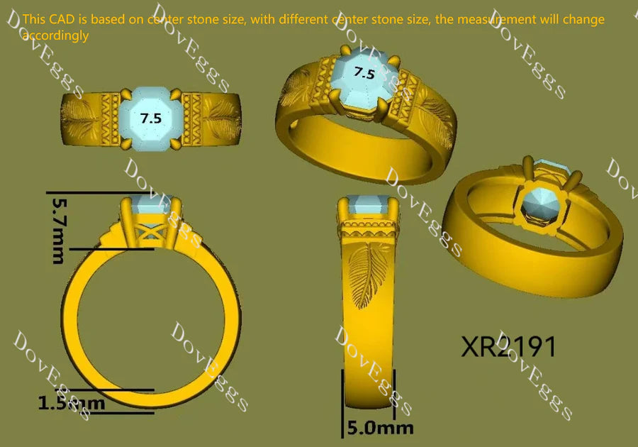 Doveggs solitaire carving engagement ring only semi-mount only(Exclusively to DovEggs Stones)