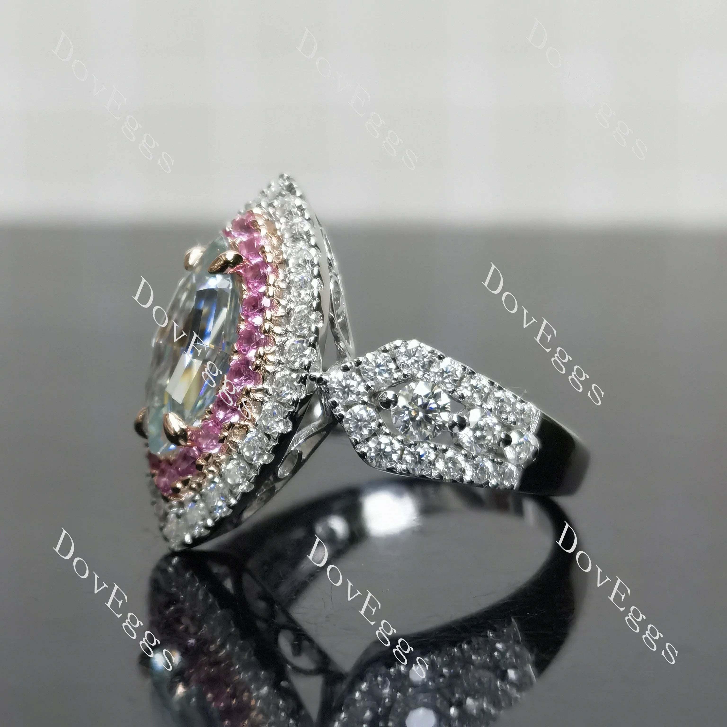 (size 6-7-8)Doveggs sterling silver 2ct Marquise moissanite engagement ring