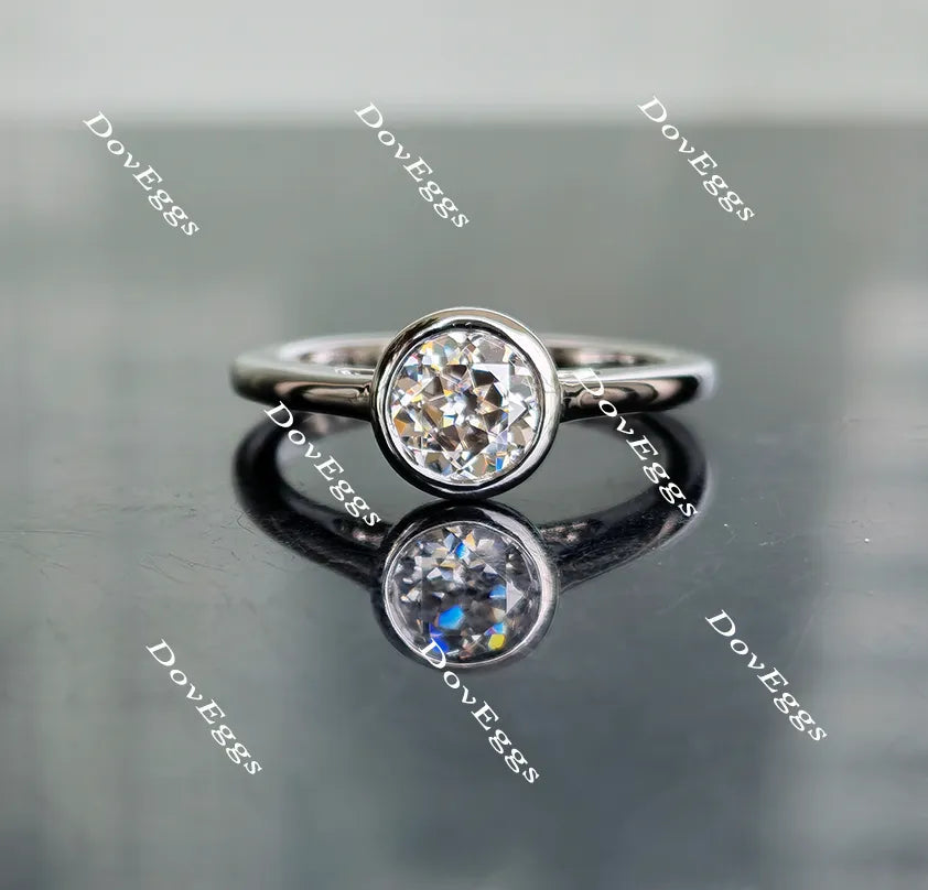 Doveggs bezel setting solitaire moissanite engagement ring