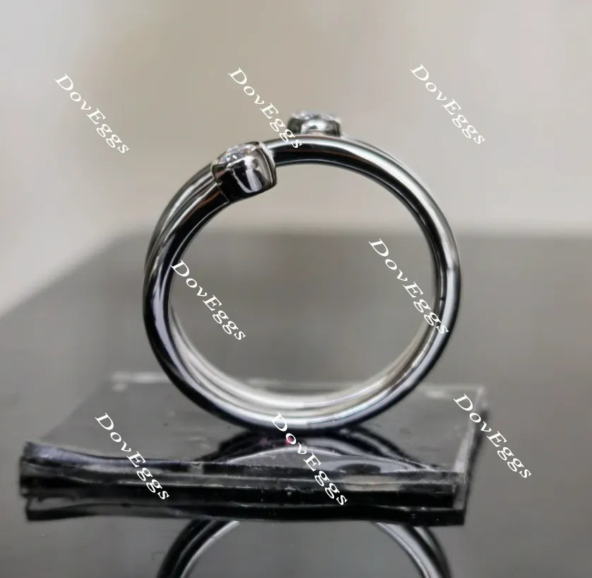 Doveggs round moissanite/lab grown diamond ring/wedding band-1.7mm band width