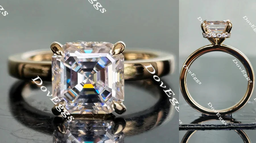 Doveggs hidden halo moissanite engagement ring