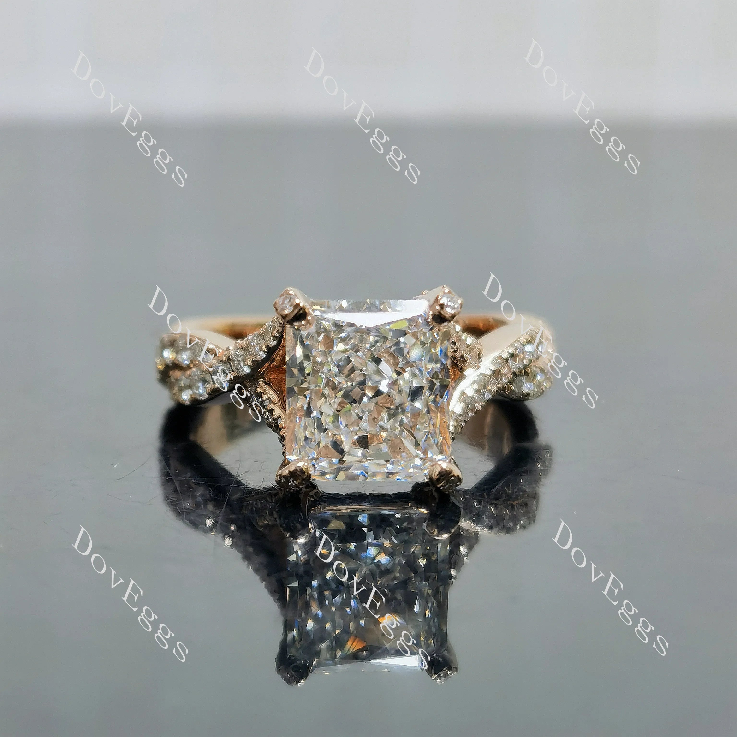 Carissa's Dream Radiant Pave Split Shanks Lab Grown Diamond Engagement Ring