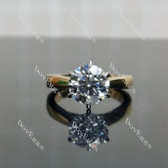 Doveggs Round Pave Lab Grown Diamond Engagement Ring
