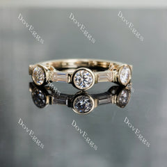 Doveggs round bezel half eternity/full eternity moissanite/lab grown diamond wedding band-5.0mm band width