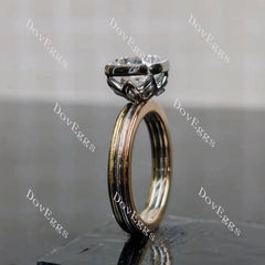 (size 5.5) Doveggs 10k rose gold & white gold & yellow gold 2.248ct cushuion Excellent cut lab grown diamond ring(certified)