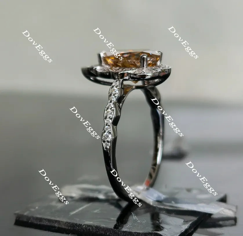 Doveggs halo colored moissanite engagement ring only